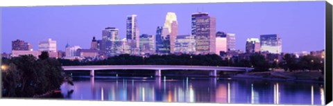 Framed Minneapolis in Purple Print