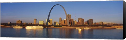 Framed St. Louis Skyline with arch Print