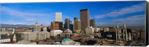 Framed Skyline View of Denver Colorado in the Day Print