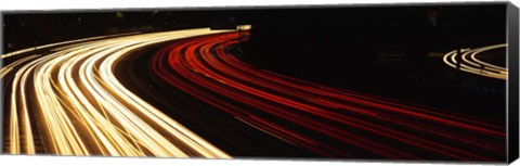 Framed Hollywood Freeway at Night CA Print