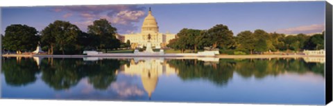 Framed US Capitol Reflecting, Washington DC Print