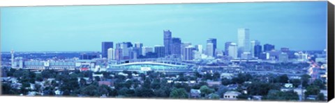 Framed Blue View of Denver Colorado Print