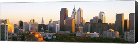 Framed Philadelphia in the Sun, Panoramic View Print