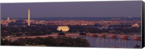 Framed USA, Washington DC, aerial, night Print