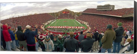 Framed Spectators watching a football match at Camp Randall Stadium, University of Wisconsin, Madison, Dane County, Wisconsin, USA Print