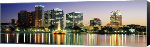 Framed Skyline At Dusk, Orlando, Florida, USA Print