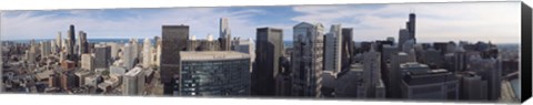 Framed Chicago skyscrapers with lake in the background, IL Print