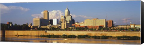 Framed Buildings at the waterfront, White River, Indianapolis, Marion County, Indiana, USA Print