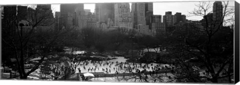 Framed Wollman Rink Ice Skating, Central Park, NYC, New York City, New York State, USA Print