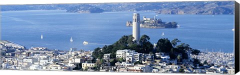Framed San Francisco and Alcatraz Island Print