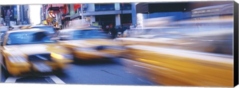 Framed Yellow taxis on the road, Times Square, Manhattan, New York City, New York State, USA Print