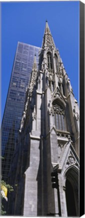 Framed Low angle view of a cathedral, St. Patrick&#39;s Cathedral, Manhattan, New York City, New York State, USA Print