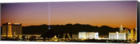 Framed Mandalay Bay and Luxor at night, Las Vegas, Nevada Print