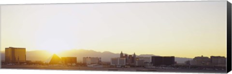 Framed Sunrise over a city, Las Vegas, Nevada, USA Print