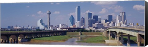 Framed Office Buildings In A City, Dallas, Texas, USA Print