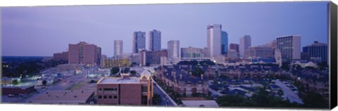 Framed High angle view of a city, Fort Worth, Texas, USA Print