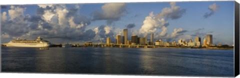 Framed Cruise ship docked at a harbor, Miami, Florida, USA Print