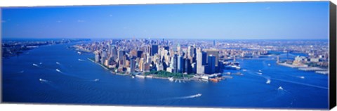 Framed Aerial Lower Manhattan New York City NY Print