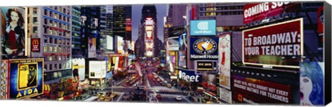 Framed High angle view of traffic on a road, Times Square, Manhattan, New York City, New York State, USA Print