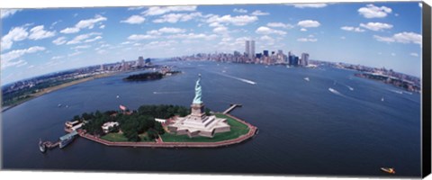 Framed Bird&#39;s Eye View of the Statue of Liberty Print