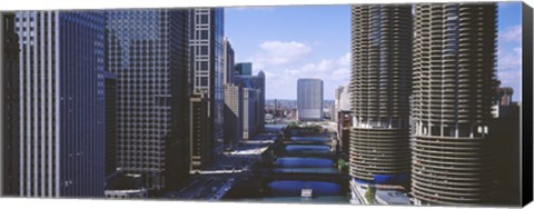 Framed USA, Illinois, Chicago, Chicago River Print