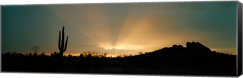 Framed Desert Sun Beams, Near Phoenix, Arizona, USA Print