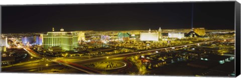 Framed Night view of Las Vegas, Nevada Print