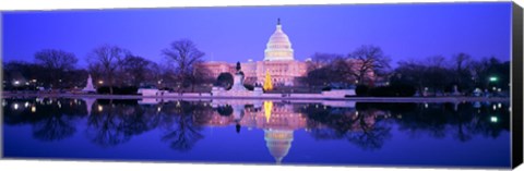 Framed Christmas, US Capitol, Washington DC, District Of Columbia, USA Print