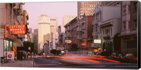 Framed USA, California, San Francisco, Evening Traffic Print