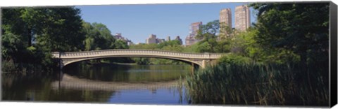 Framed Bridge across a lake, Central Park, New York City, New York State, USA Print