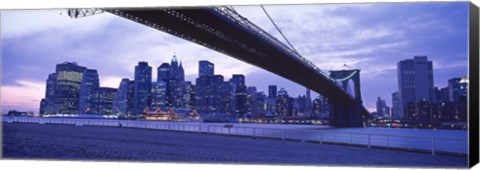 Framed Brooklyn Bridge and New York City Skyline Print