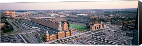 Framed Aerial view of a baseball field, Baltimore, Maryland, USA Print