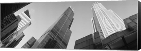 Framed Low angle view of buildings, Sears Tower, Chicago, Illinois, USA Print