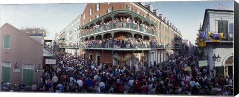 Framed People celebrating Mardi Gras festival, New Orleans, Louisiana, USA Print