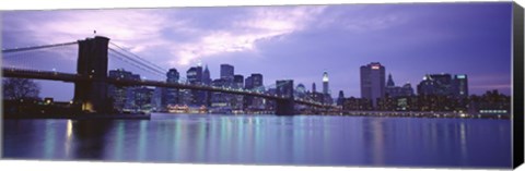 Framed Skyscrapers In A City, Brooklyn Bridge, NYC, New York City, New York State, USA Print