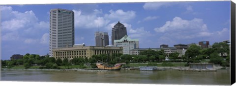 Framed Columbus, Ohio on a Cloudy day Print