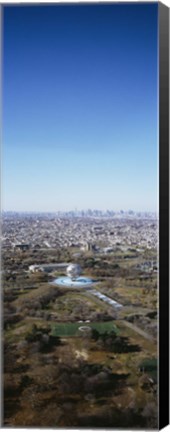 Framed Aerial View Of Worlds Fair Globe, From Queens Looking Towards Manhattan, NYC, New York City, New York State, USA Print