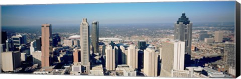 Framed Aerial view of Atlanta skyscrapers, Georgia Print