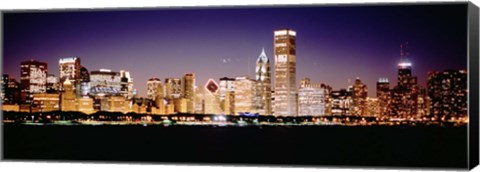 Framed Chicago Lights at Night Print