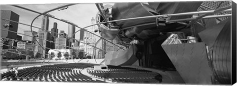 Framed Low Angle View Of Buildings In A City, Pritzker Pavilion, Millennium Park, Chicago, Illinois, USA Print