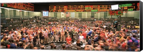 Framed Large group of people on the trading floor, Chicago Board of Trade, Chicago, Illinois, USA Print