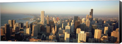 Framed High angle view of buildings in a city, Chicago, Illinois Print