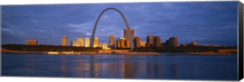 Framed Buildings At The Waterfront, Mississippi River, St. Louis, Missouri, USA Print