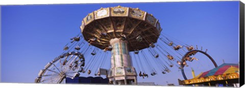 Framed Low Angle View Of A Ride At An Amusement Park, Erie County Fair And Exposition, Erie County, Hamburg, New York State, USA Print