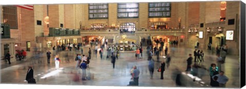 Framed Passengers At A Railroad Station, Grand Central Station, Manhattan, NYC, New York City, New York State, USA Print