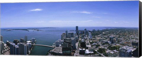 Framed Aerial view of a city, Miami, Florida Print