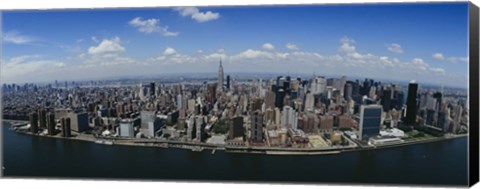 Framed Aerial view of a city, Manhattan, New York City, New York State Print