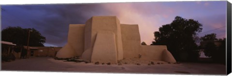 Framed Overcast clouds sky over a church, San Francisco de Asis Church, Ranchos De Taos, New Mexico, USA Print