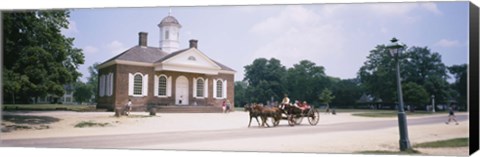 Framed Carriage moving on a road, Colonial Williamsburg, Williamsburg, Virginia, USA Print