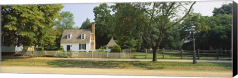 Framed Fence in front of a house, Colonial Williamsburg, Williamsburg, Virginia, USA Print